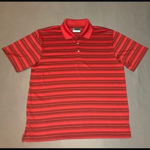 PGA Tour Red Striped Golf Polo